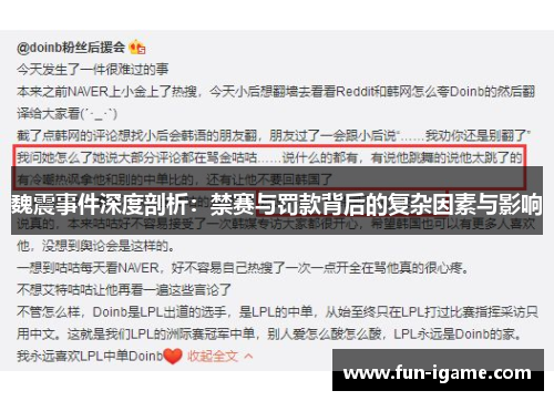 魏震事件深度剖析：禁赛与罚款背后的复杂因素与影响